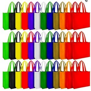 36 Pack Reusable Gift Bags Multicolor Tote Bags